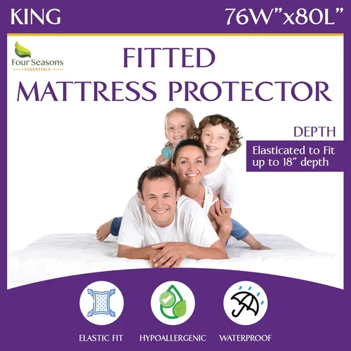 Vista 18 de Protector de colchón impermeable tamaño individual - Estilo sábana ajustable - Cubierta hipoalergénica de calidad premium que protege contra