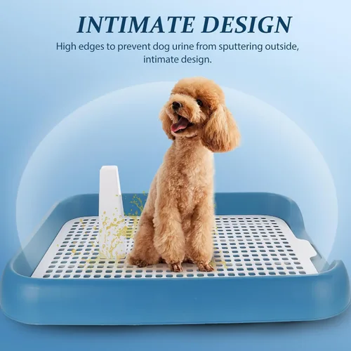 Vista 5 de Bandeja para orinal para perros, inodoro de entrenamiento para perros de interior de 18 x 15 pulgadas, soporte para almohadilla de orina para niños