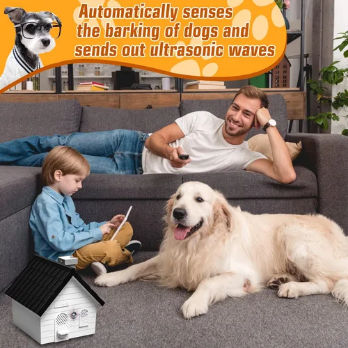 Vista 6 de JIIANERY Dispositivo antiladridos, dispositivos de control de ladridos de perros con detección automática, caja de ladridos ultrasónica de 4