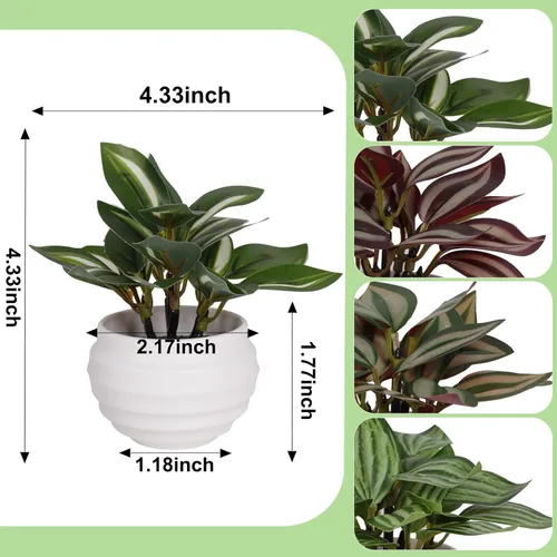 Vista 3 de 4 Packs Small Fake Plants Artificial Potted Plants for Home Decor Faux Indoor Plants for Office Desk Farmhouse