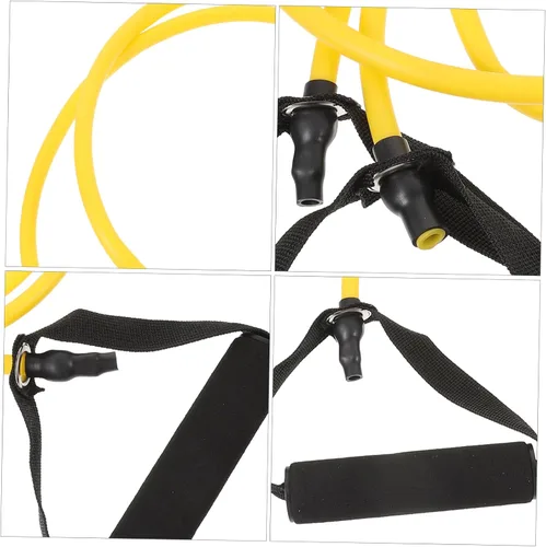 Vista 2 de Sosoport Bandas de resistencia con mango, cuerda de tracción elástica, cuerda de tracción, ejercicios de banda elástica, bandas de entrenamiento