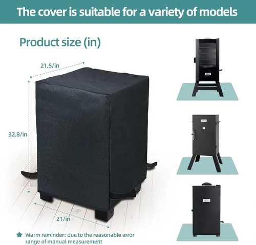 Vista 3 de KPT Cubierta para ahumador eléctrico Masterbuilt de 32 pulgadas, 500D resistente al agua, cuadrada, cubierta de parrilla pequeña de 2 quemadores
