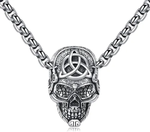 YFN Collar gótico de plata de ley con colgante de bruja Wicca, joyería gótica, regalos de bruja para mujeres y hombres