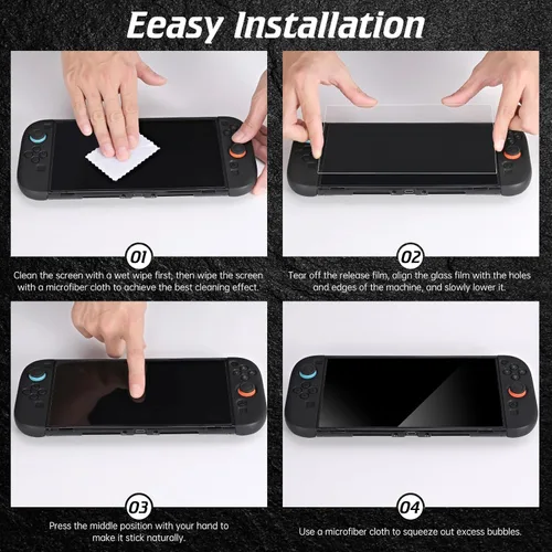 Vista 7 de BJKing 3-Pack Screen Protector Tempered Glass for Nintendo Switch 2 [7.9 inch], Transparent HD Clear-9H Hardness Tempered Glass, Bubble Free, Touch