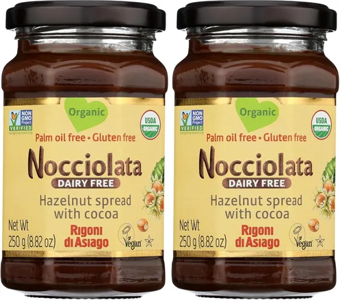 Vista 4 de Rigoni di Asiago Nocciolata Organic - Crema de avellana sin lácteos con cacao, servicio de alimentos, 5.5 libras (paquete de 1)