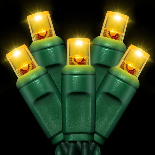 Vista 7 de Cadena de luces LED de 25 pies, 50 L, 6 pulgadas de espacio, cable verde, rojo y verde