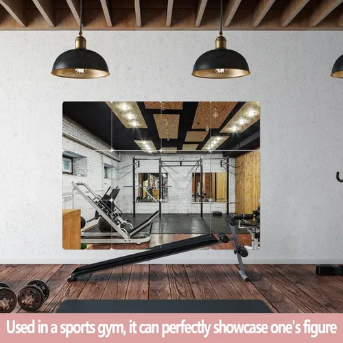 Vista 7 de Espejo de pared irrompible de longitud completa, espejo de puerta, paquete de 4 unidades de 14 x 14 pulgadas, espejo acrílico para niños, espejos