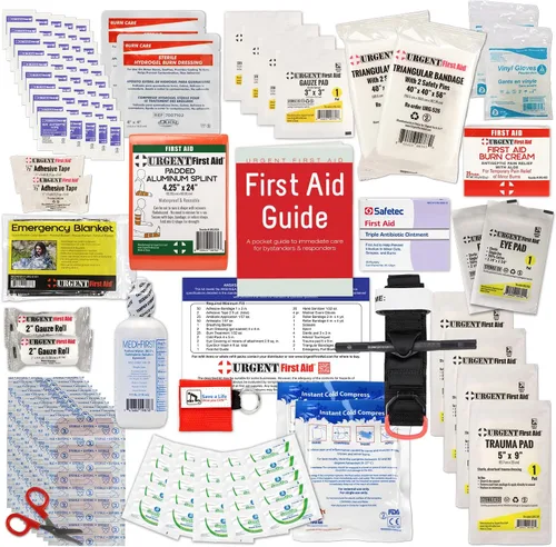 Vista 4 de Recambio/actualización de kit de primeros auxilios OSHA y ANSI, 50 personas, 208 piezas, ANSI 2021 Clase B - Incluye férula, torniquete