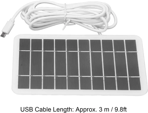 Vista 8 de Panel solar USB, cargadores solares portátiles de 2 W, polisilicio de 5 V de baja potencia para aparatos eléctricos cargador solar con cable USB