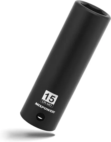 Vista 14 de MIXPOWER Zócalo de impacto poco profundo de 1/2", CR-MO, 1-1/4", 6 puntos, diseño de esquina de radio, tuerca de eje de grado de impacto para fácil