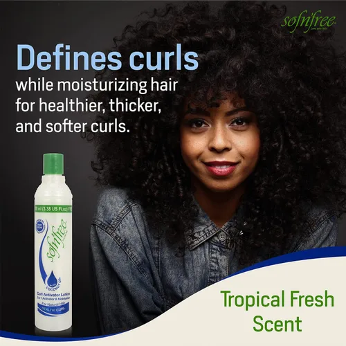 Vista 3 de SOF N' FREE Hidratante y activador de rizos para cabello natural, rizos suaves y ondas, 33.81 fl oz / 33.8 fl oz