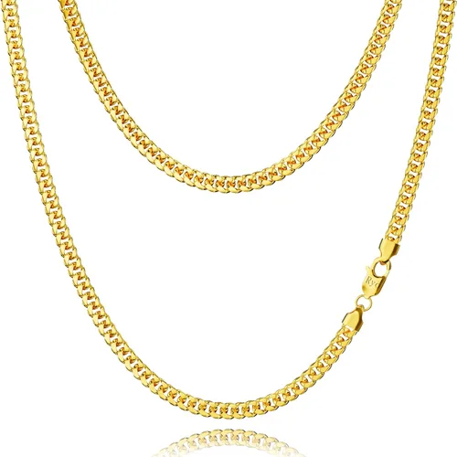 ROSIEYO Diamond Cut Miami Mens Cuban Link Chain Necklace, 14k Gold Cuban Chain Necklace, Silver Chain for Men Women Boys, 316L Stainless Steel