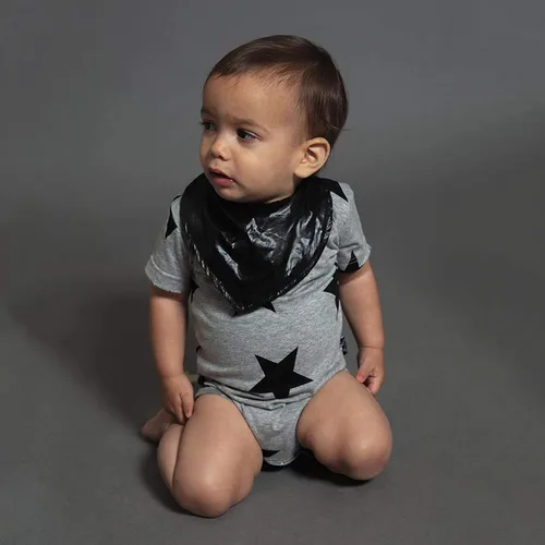 Vista 2 de NUNUNU Enterizo de manga corta para bebé, 100% algodón, unisex para niñas y niños
