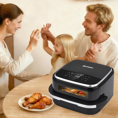 Vista 7 de Horno de pizza y freidora de aire, freidora de aire plana 11 en 1 de 4.5 cuartos de galón con tecnología superior de flujo de aire superior e