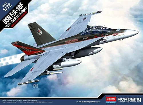 Vista 5 de Academy 1/72 US Navy F/A-18F VFA-154 Black Knights Modelo de plástico 12577