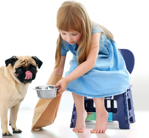Vista 6 de ACSTEP Taburete plegable con soporte de espalda para niños, taburete de 9 pulgadas para niños y niñas, taburete de cocina al aire libre