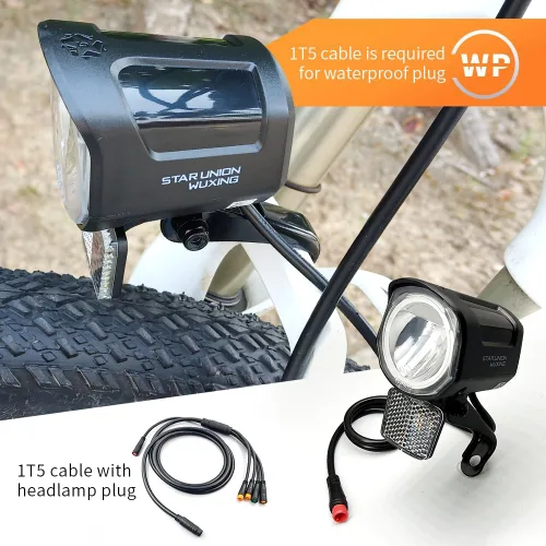 Vista 7 de Faro delantero Ebike de 12 V-60 V con conector de 2 pines, luz frontal LED para conducción nocturna, montaña eléctrica y scooter eléctrico