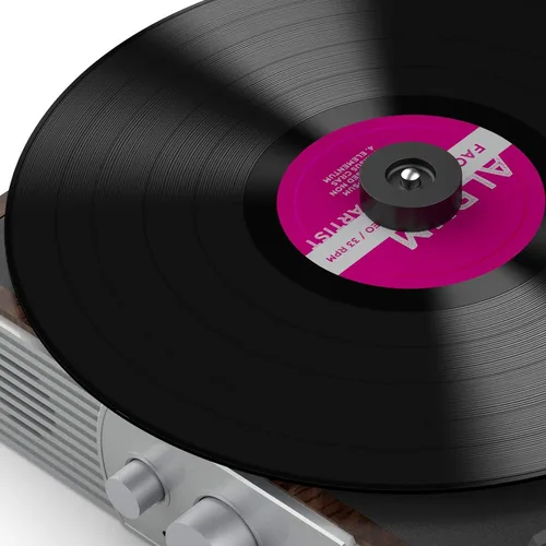 Vista 3 de DIGITNOW Adaptador de 45 RPM, para reproductores de discos de vinilo de 7 pulgadas y tocadiscos técnicos, adaptador de cúpula de aluminio sólido 45