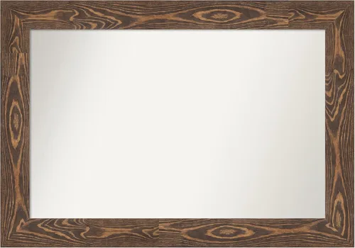 Vista 103 de Amanti Art Espejo de baño marrón para sobre fregadero, 26 x 26 pulgadas, espejo de tocador cuadrado marrón rústico Alexandria, marco de madera