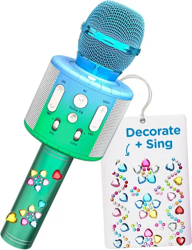 Vista 8 de Move2Play, Micrófono de karaoke para niños Incluye pegatinas y Bluetooth Regalo de cumpleaños para niños Juguete para todas las edades 2, 3