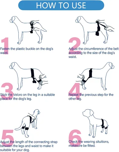 Vista 5 de Soporte de cadera para perro para displasia de cadera, rótula luxante, dolor de cadera, soporte para displasia de cadera para perro, articulaciones