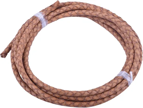 Vista 82 de KONMAY - Cordón de cuero trenzado genuino de 5 yardas, 3.0mm, marrón antiguo, redondo, para cuerda de bolo