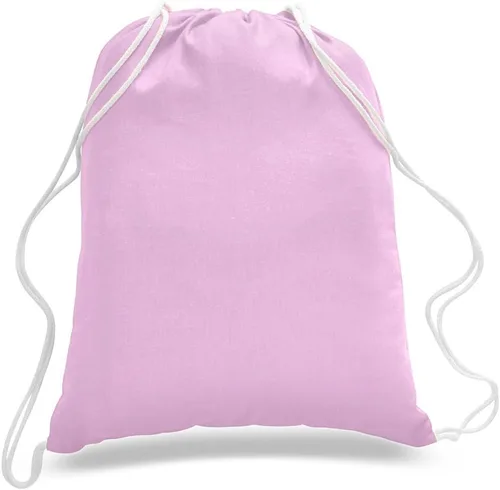 Vista 14 de ToteBagFactory Paquete de 6 mochilas de lona de algodón con cordón: blanco, liso, tela reutilizable, 14 pulgadas de ancho x 18 pulgadas de alto