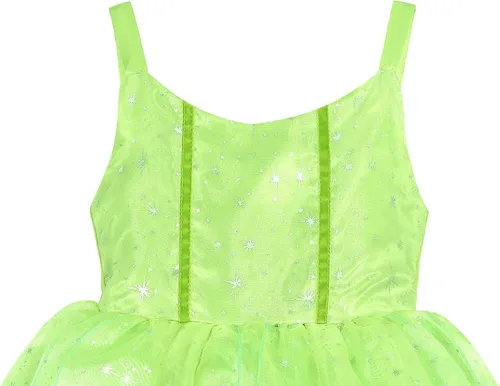 Vista 3 de AmzBarley Disfraz de hada para niñas disfraz de princesa fiesta de cumpleaños Halloween cosplay vestido con ala