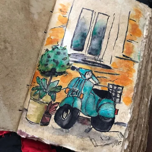 Vista 7 de Diario de cuero vintage – 200 páginas de papel rústico con borde irregular – Páginas sin líneas, Libro de las Sombras, Grimorio, Cuaderno de notas