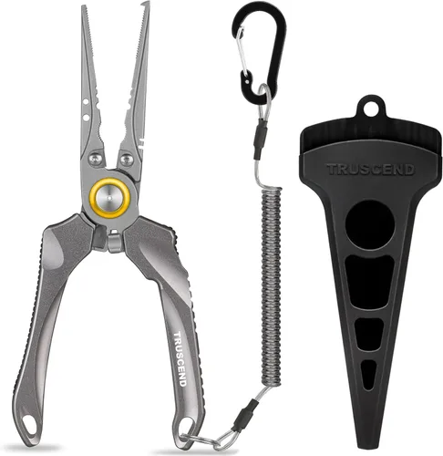 Vista 15 de TRUSCEND Alicates de pesca prácticos bloqueables con mango ergonómico innovador, herramienta de pesca recubierta de teflón resistente a la corrosión