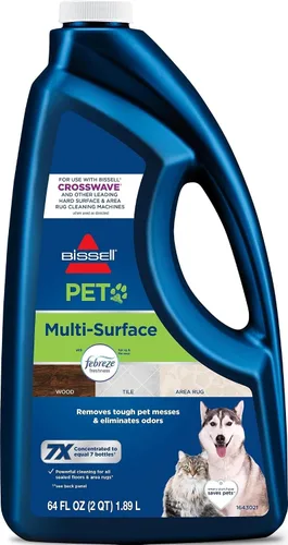Bissell Fórmula multisuperficie para mascotas con frescura Febreze, 22951, 1.9 L, Uso en suelos duros sellados y alfombras de área, elimina