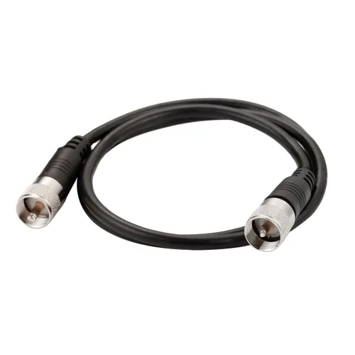 Cable coaxial CB, cable coaxial RG8x de 3 pies, UHF PL259 macho a macho cables de antena CB de baja pérdida, 50 ohmios para radio HAM, analizador de