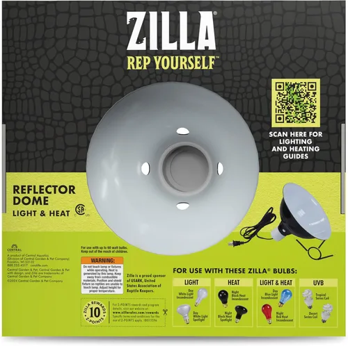 Vista 9 de Zilla Lámpara de Calor Premium para Mascotas Reptiles con Reflector de Cúpula, 8.5 Pulgadas