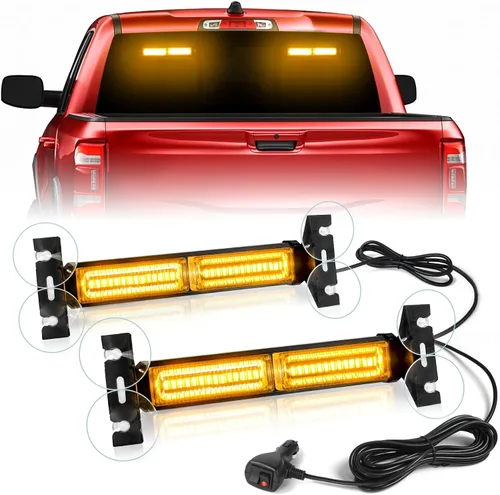 Vista 14 de HLauto Barra de Luz Estroboscópica de Emergencia 1002L Asesora de Tráfico: 40 LED Luz Intermitente de Advertencia de Seguridad para Tablero, Luces