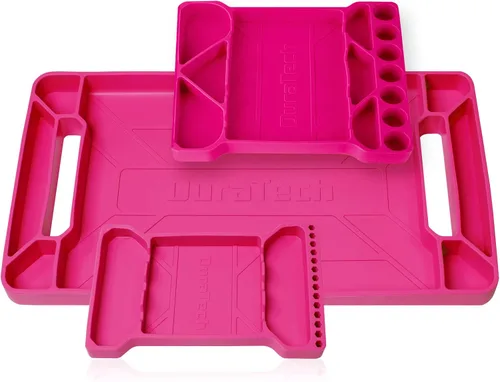 Vista 8 de DURATECH Bandeja de herramientas flexible, soporte de herramientas de silicona para almacenamiento de mecánicos, organizador resistente al calor y a