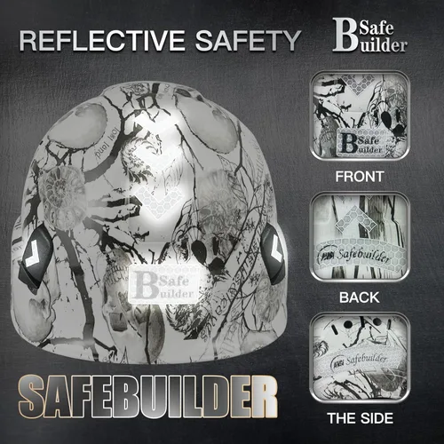 Vista 5 de Casco de Seguridad para Construcción ABS Casco Duro Sistema de Ventilación Ajustable Cascos Duros Protección de Cabeza para Trabajo Industrial