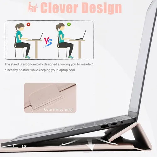 Vista 2 de HYZUO Funda para laptop de 13 pulgadas con soporte para MacBook Air 13 M4 M3 M2 M1 2025-2018, MacBook Pro 13 M2 M1 2025-2016, iPad Pro/Air de 13