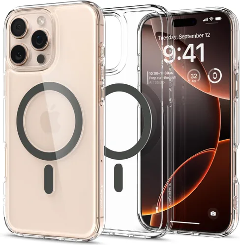 Vista 24 de Spigen Funda para iPhone 13 Mini, ultra híbrida MagFit [antiamarilleo] [compatible con Magsafe] - Transparente