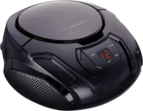 Vista 2 de PROSCAN Elite - Boombox portátil de CD con radio AM/FM (Negro)
