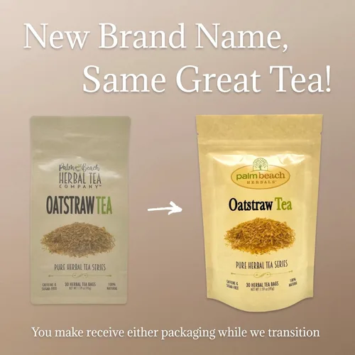 Vista 3 de Té de paja de avena - Serie de té de hierbas puro de Palm Beach Herbals (30 bolsas de té) 100% natural