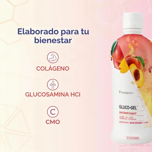 Vista 5 de Youngevity Majestic Earth - Mezcla líquida de gluco-gel para huesos Mezcla de huesos líquida de gran sabor, suplemento diario conveniente, botella