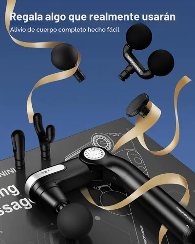 Vista 8 de KingPavonini Pistola de masaje plegable con cabeza de doble bola, cabeza ajustable y mango extensible, pistola de masaje de espalda de mano
