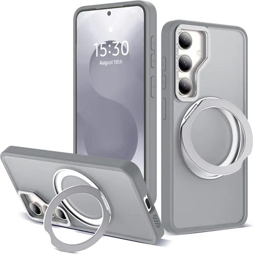 Vista 80 de Funda compatible con Samsung Galaxy S22 y S23 Ultra con soporte de anillo magnético giratorio 360 compatible con protección militar Mag-Safe, funda