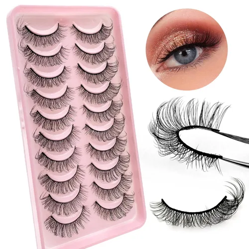 Vista 12 de 10 pares de pestañas rusas 3D suaves, con curvatura DD, pestañas postizas de visón sintético, aspecto natural
