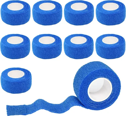Vista 15 de Paquete de 9 vendajes autoadhesivos de 1 pulgada x 5 yardas para tobillos, muñecas, dedos, deportes, cinta veterinaria cohesiva transpirable