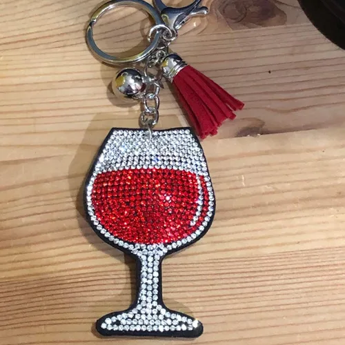 Vista 7 de Popfizzy Bling Keychain, Cute Keychain Accessories for Women and Girls, Rhinestone Car Keys Keychain
