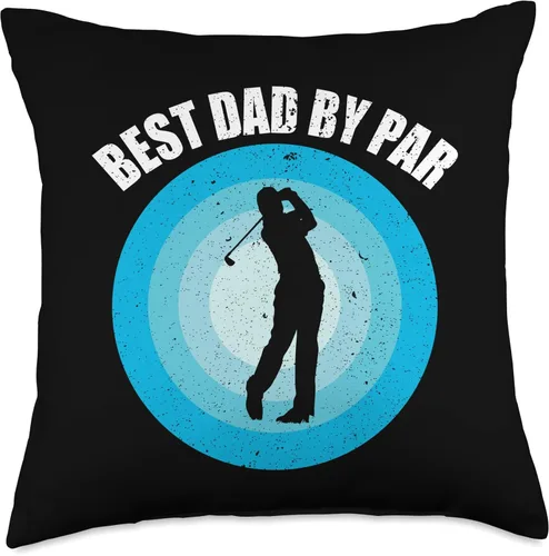 Vista 4 de Retro Best Dad By Par Shirt As Golf Best Dad By Par Gifts Throw Pillow