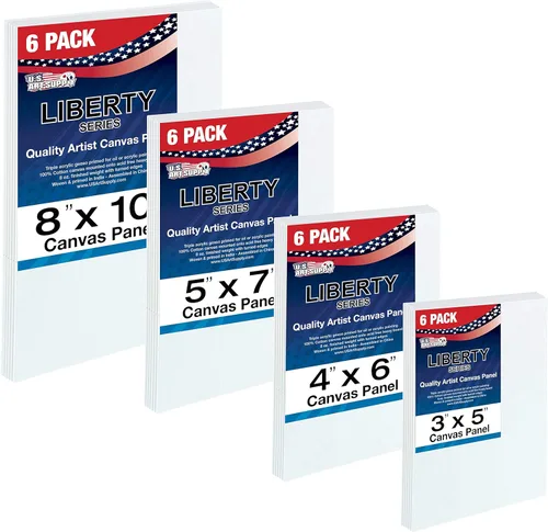 US Art Supply Multi-Pack 6-ea de 3 x 5, 4 x 6, 5 x 7, 8 x 10 pulgadas calidad profesional pequeño bastidor de artista paquete surtido (24 placas de