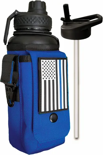 Vista 6 de Iron Infidel Battle Bottle - Botella de agua aislada de 32 onzas con tapa de popote y tapa para beber, frasco de metal de acero inoxidable incluye