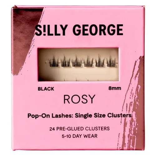 Vista 16 de Extensiones de pestañas Silly George de tamaño único Pop-On - Kit de racimo de pestañas falsas pre-pegadas DIY de 1 paso, extensiones de aspecto